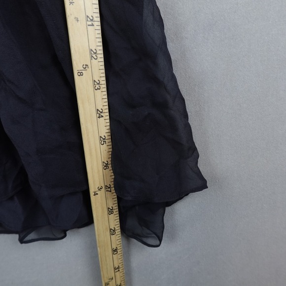 Alice + Olivia Blouse Top Womens XL Silk Black Cinch Waist Dolman Sleeves - Picture 3 of 7